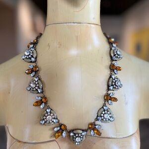 Vintage Joan Rivers Bumble Bee Crystal and Amber Necklace